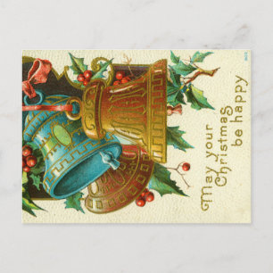Kerstbellen, Vintage Kerstkaart Briefkaart