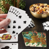 Kerstbellen, Vintage Kerstkaart Pokerkaarten (Insitu)
