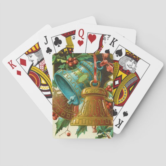Kerstbellen, Vintage Kerstkaart Pokerkaarten (Achterkant)