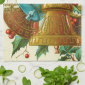 Kerstbellen, Vintage Kerstkaart Theedoek (Gevouwen)