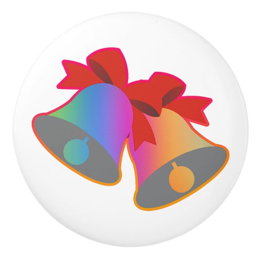 Kerstbellen Witte Keramische Laadknop Knop (Voorkant)
