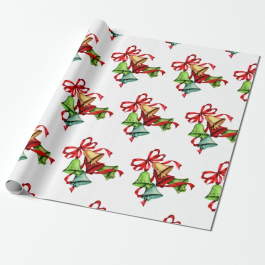 kerstbelletjes-inpakpapier cadeaupapier (Uitgerold)