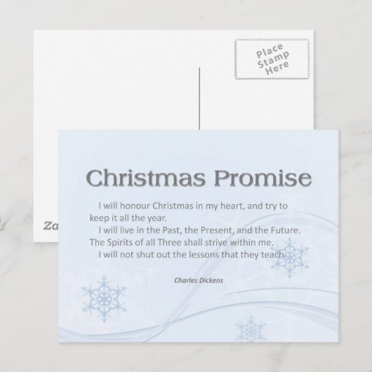 kerstbelofte feestdagenkaart (Voorkant / Achterkant)