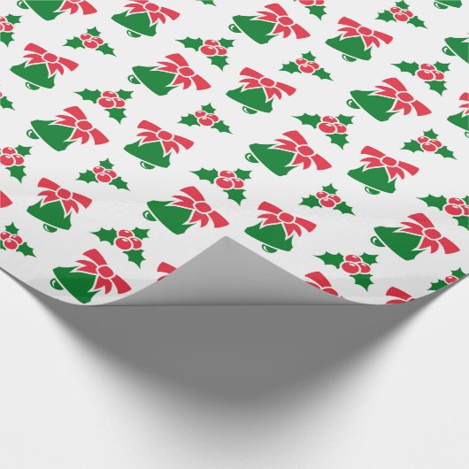 Kerstbelpatronen Cadeaupapier (Hoek)