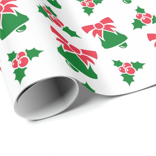 Kerstbelpatronen Cadeaupapier (Rol Hoek)