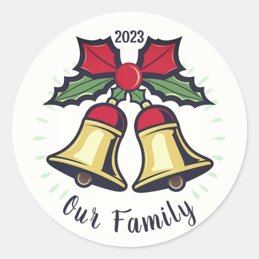 Kerstbelstickers/envelopezegels Ronde Sticker (Voorkant)
