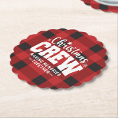 Kerstbemanning geschulpte kartonnen onderzetters (Gekanteld)