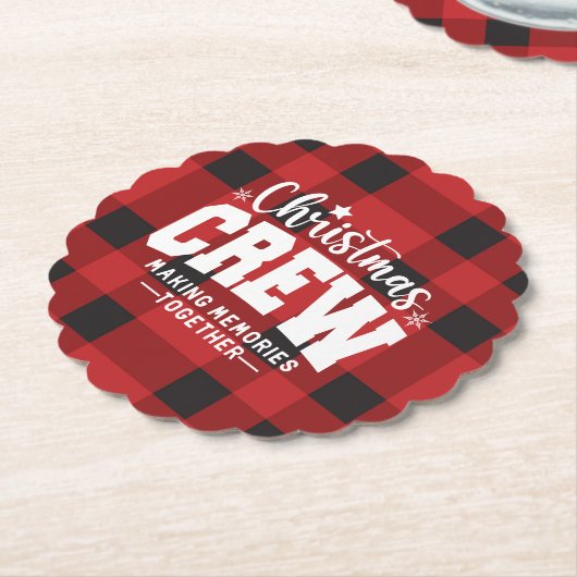 Kerstbemanning geschulpte kartonnen onderzetters (Gekanteld)