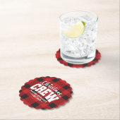 Kerstbemanning geschulpte kartonnen onderzetters (Insitu)