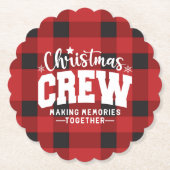 Kerstbemanning geschulpte kartonnen onderzetters (Voorkant)