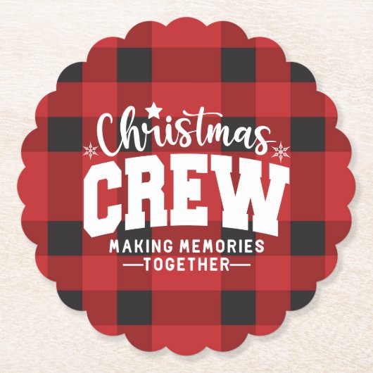 Kerstbemanning geschulpte kartonnen onderzetters (Voorkant)