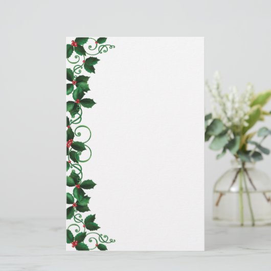 kerstbenodigdheden briefpapier (Staand voorkant)