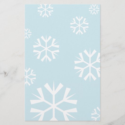 Kerstbenodigdheden met witte sneeuwvlokken briefpapier (Voorkant)