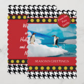 Kerstbereik Dogtooth, Houndstooth Feestdagenkaart (Voorkant / Achterkant)