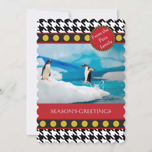 Kerstbereik Dogtooth, Houndstooth Feestdagenkaart (Voorkant)