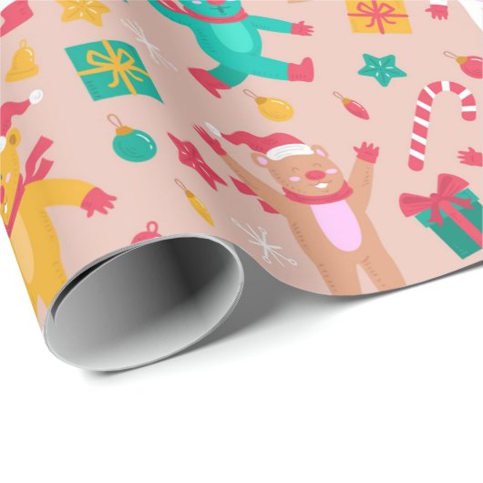 kerstBeren Cadeaupapier (Rol Hoek)