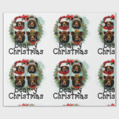 kerstBeren Cadeaupapier (Vlak)