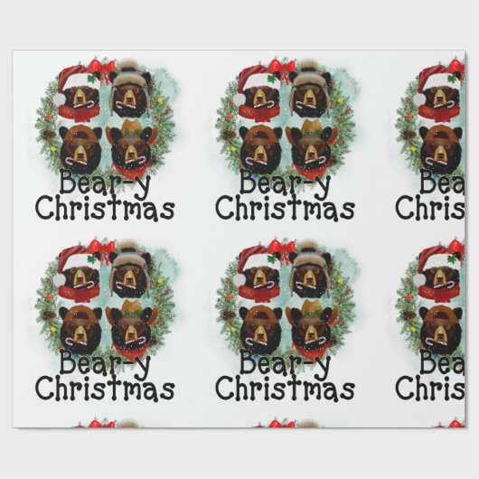 kerstBeren Cadeaupapier (Vlak)