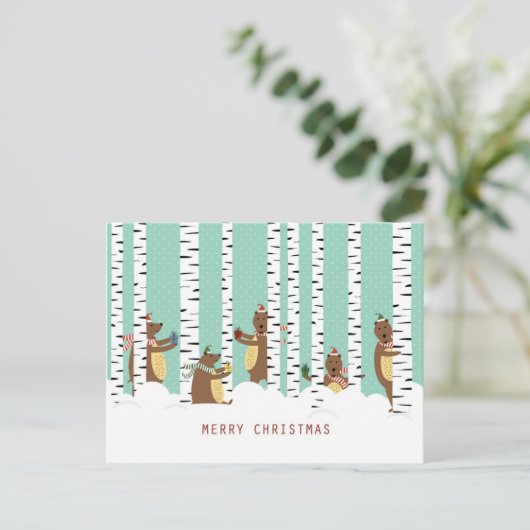 kerstBeren Feestdagenkaart (Staand voorkant)