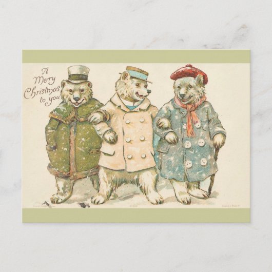 kerstBeren Feestdagenkaart (Voorkant)