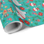 kerstberen groen cadeaupapier (Rol Hoek)