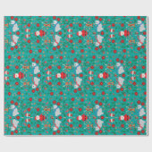 kerstberen groen cadeaupapier (Vlak)