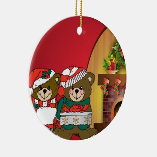 kerstBeren Keramisch Ornament (Rechts)