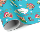 kerstBeren op maat Cadeaupapier (Rol Hoek)