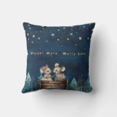 Kerstberg Waterverf Jonggehuwd Stel Kussen (Achterkant)