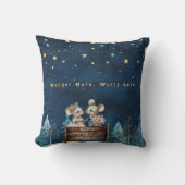 Kerstberg Waterverf Jonggehuwd Stel Kussen (Voorkant)