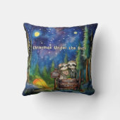 Kerstberg Waterverf Jonggehuwd Stel Kussen (Achterkant)