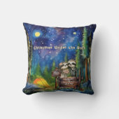 Kerstberg Waterverf Jonggehuwd Stel Kussen (Voorkant)