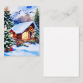 Kerstberghut budget mini notitiekaartje (Voorkant / Achterkant)