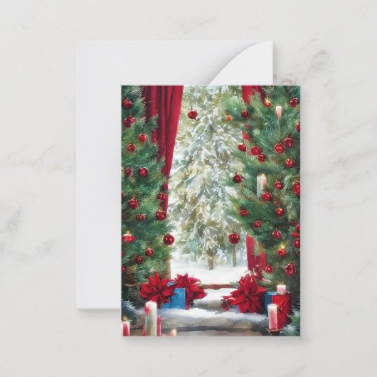 Kerstberghut budget mini notitiekaartje (Voorkant)
