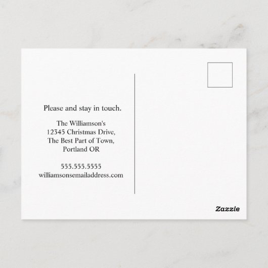 kerstbericht | Camper en bomen Briefkaart (Achterkant)