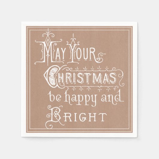  kerstbericht over Kraft Napkin Servet (Voorkant)