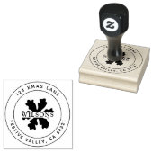 kerstbericht Snowflake Star Festive Holiday-adres Rubberstempel (Gestempeld)