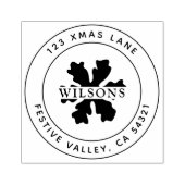 kerstbericht Snowflake Star Festive Holiday-adres Rubberstempel (Afrduk)