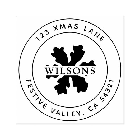 kerstbericht Snowflake Star Festive Holiday-adres Rubberstempel (Afrduk)