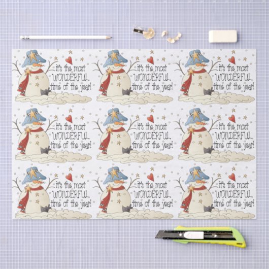 Kerstbericht Snowman Holiday Tissuepapier (Craft)