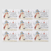 Kerstbericht Snowman Holiday Tissuepapier (Voorkant)