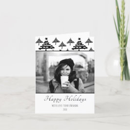 Kerstbericht Zwart-wit vakantiefoto Feestdagen Kaart