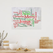 Kerstberichten Rond de Wereld Poster (Keuken)
