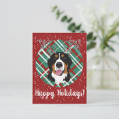 KerstBernese Mountain Dog Briefkaart (Staand voorkant)