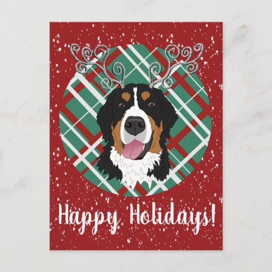 KerstBernese Mountain Dog Briefkaart (Voorkant)