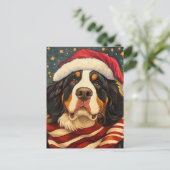KerstBernese Mountain Dog Briefkaart (Staand voorkant)