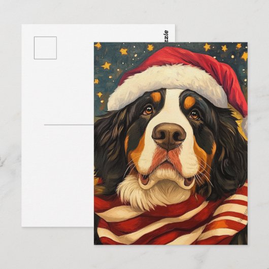 KerstBernese Mountain Dog Briefkaart (Voorkant / Achterkant)