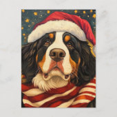 KerstBernese Mountain Dog Briefkaart (Voorkant)