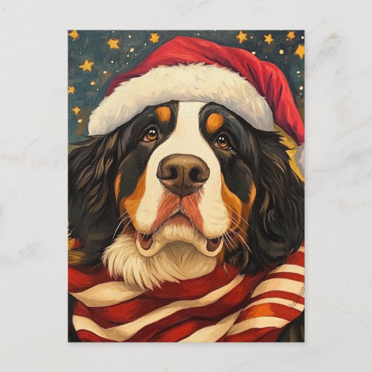KerstBernese Mountain Dog Briefkaart (Voorkant)