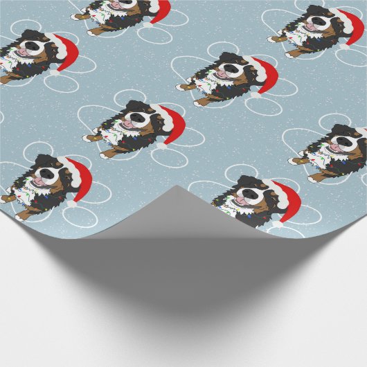 KerstBernese Mountain Dog Cadeaupapier (Hoek)